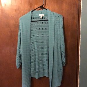 Teal crochet cardigan